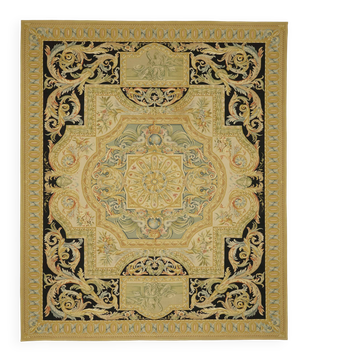 Handmade European Vintage Aubusson Kilim 370 cm x 446 cm