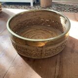 Brass rattan basket