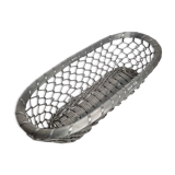 Vintage bread basket in braided metal, 34 cm
