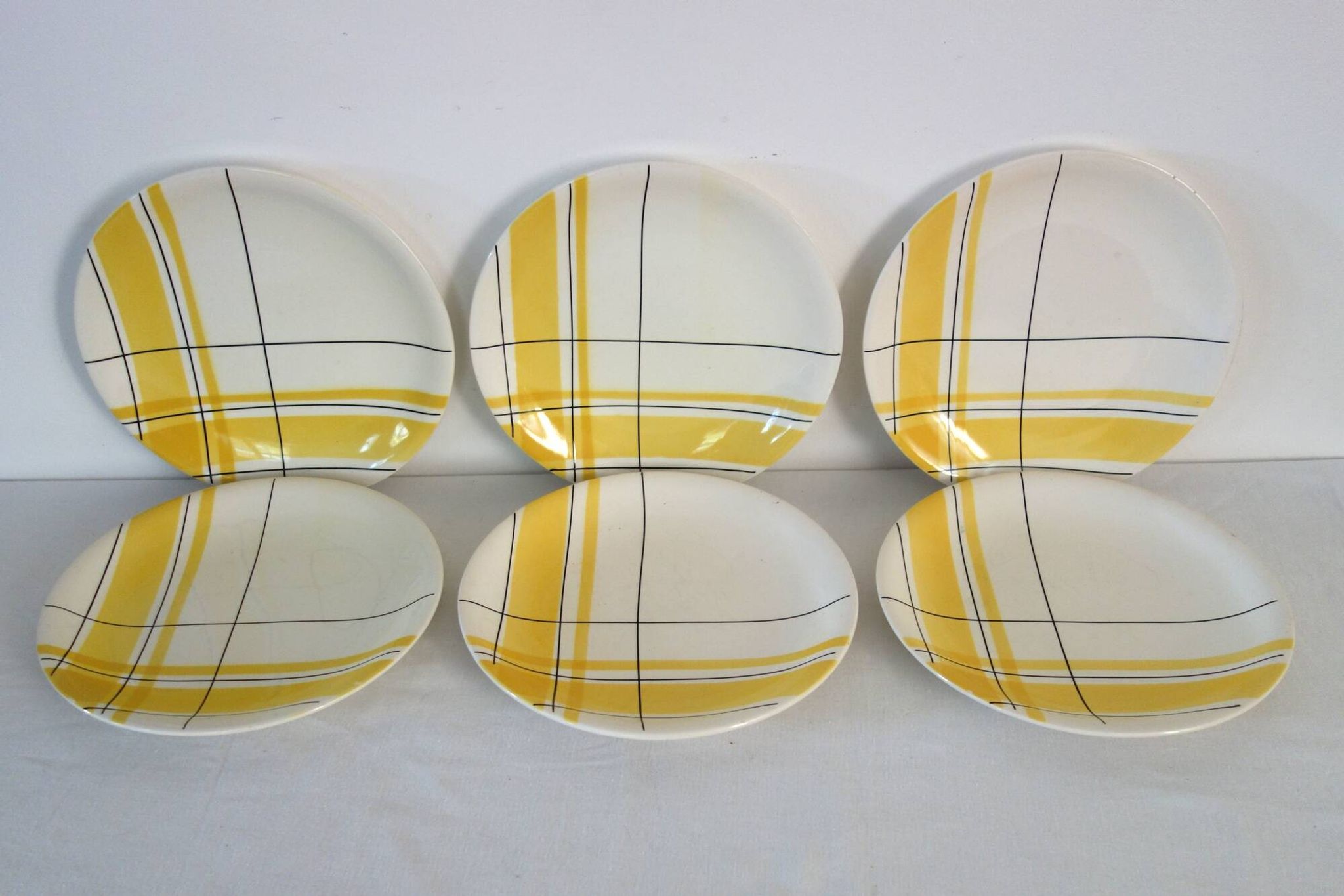 6 assiettes plates Salins modèle Montréal vintage