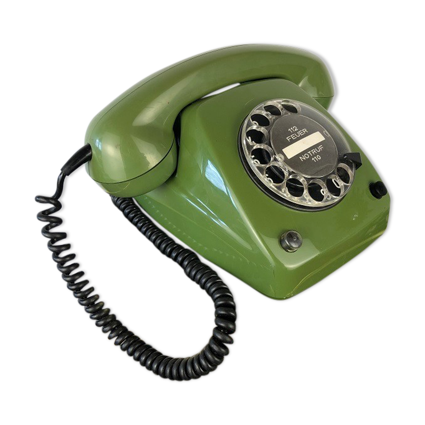 Green phone with vintage dial from the 70s