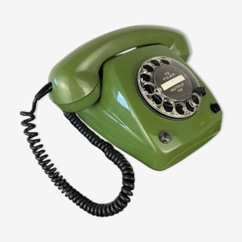 Téléphone vert à cadran vintage des années 70