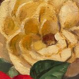 Painting bouquet of roses signed Primo Dolzan