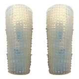 Set of Two "Crocodile" Opalino Murano Glass Wall Sconces