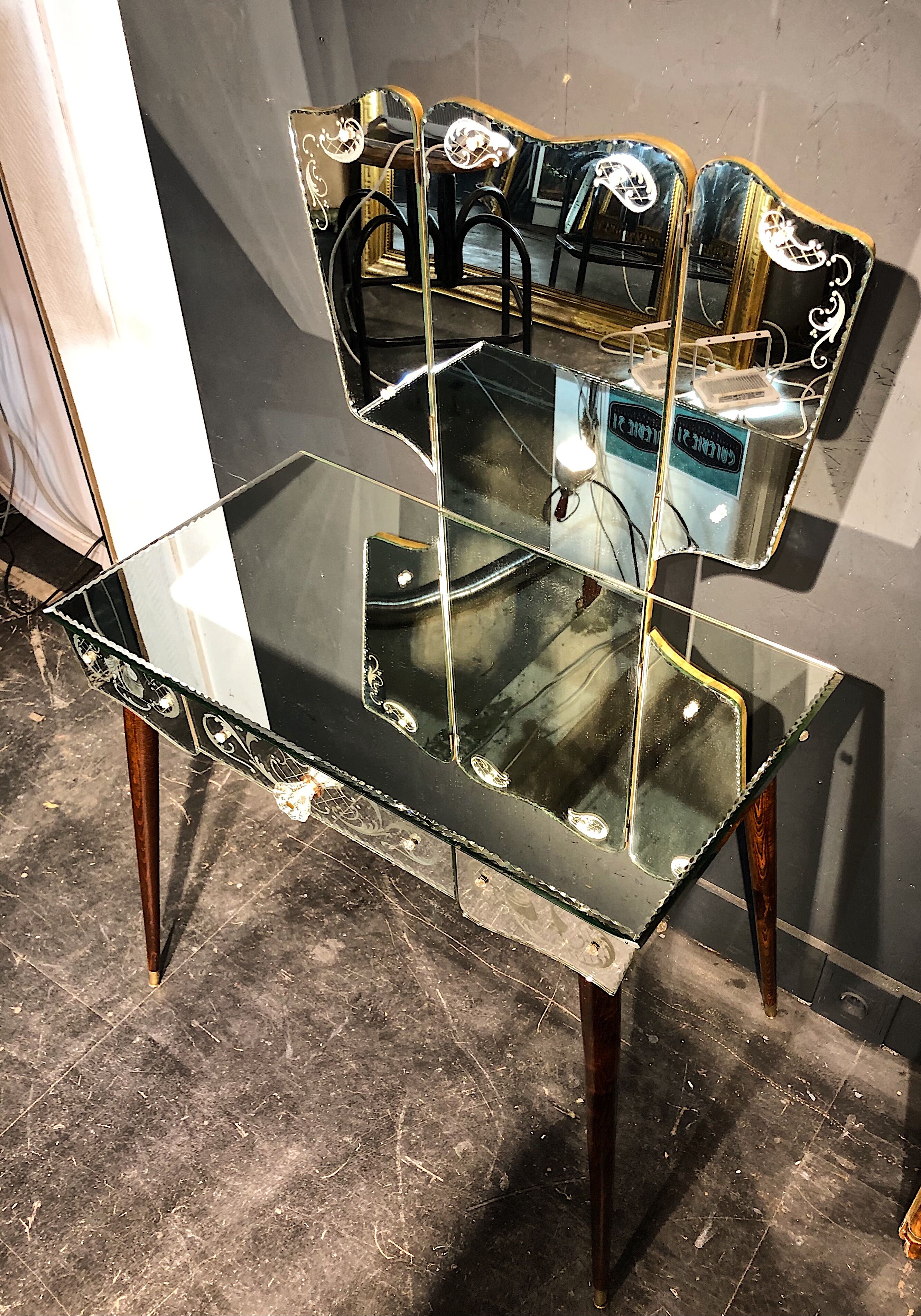 Coiffeuse miroir vintage année 50