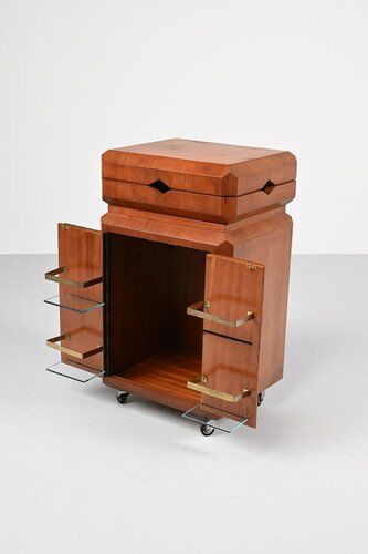Teak Fliptop Bar Cart
