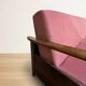 Burgundy folding sofa bed by Edmund Homa, mid-century modern, 1960s, Czechoslovakia, 200 × 88 × 80 cm