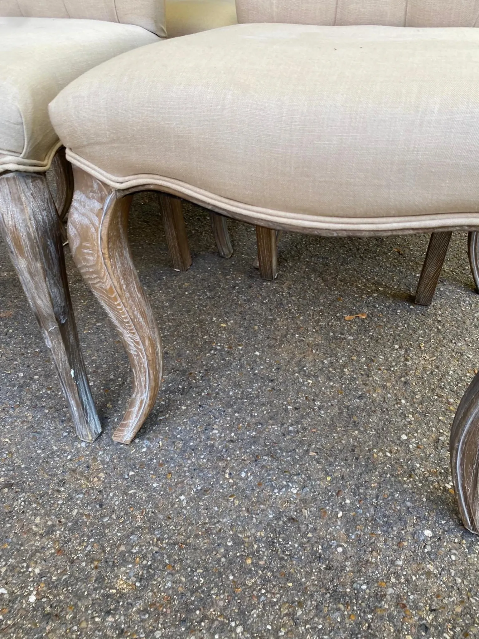4 upholstered chairs in linen and ash, Maisons du Monde model Chloé.