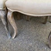 4 upholstered chairs in linen and ash, Maisons du Monde model Chloé.