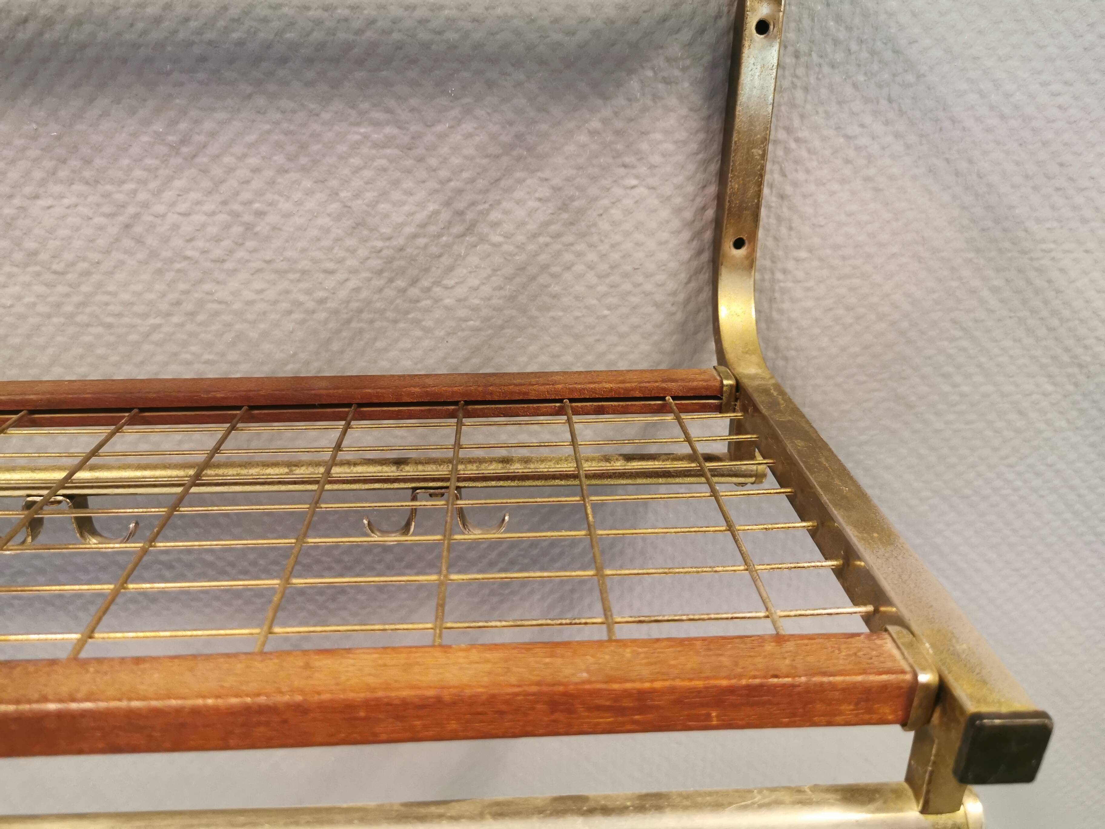 Vintage hat rack, wall-mounted clothes rack, produced in Sweden in the 1960s by Isakssons Habo