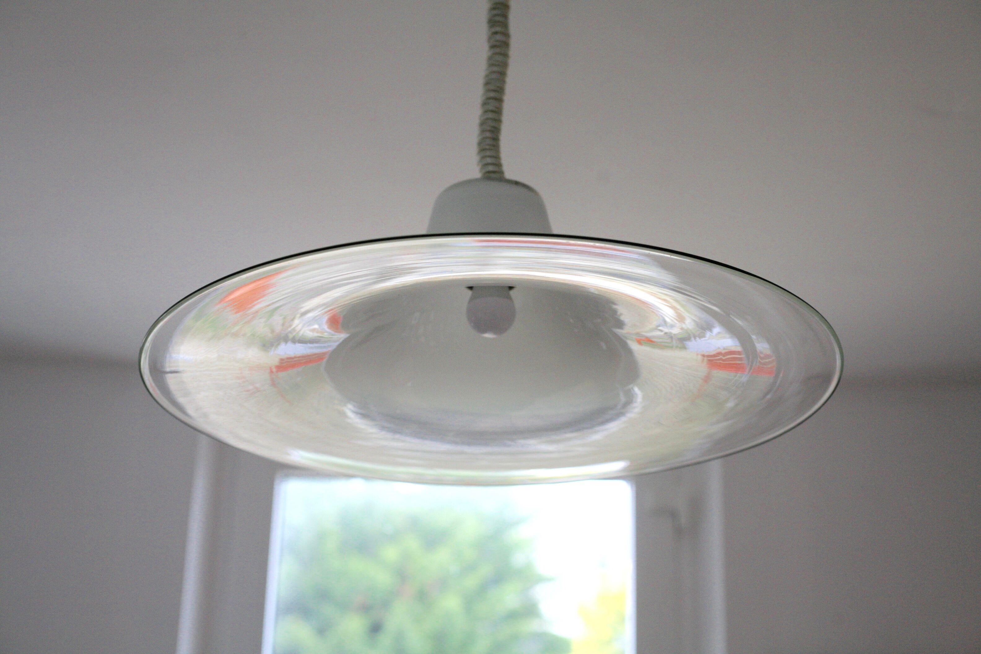 Pair of Cinea suspensions, Leucos workshop, handmade in Murano, design Giusto Toso, circa 197