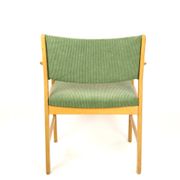 Fauteuil en chêne et velours années 60