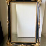 Cadre ancien Bordures noires et dorées sur bois 51 x 35,5 cm