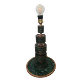 Malachite chrysocolla and brass lamp base