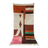 Tapis berbère beni ouraine tissé main traditionnelle taille 100 x 200 cm