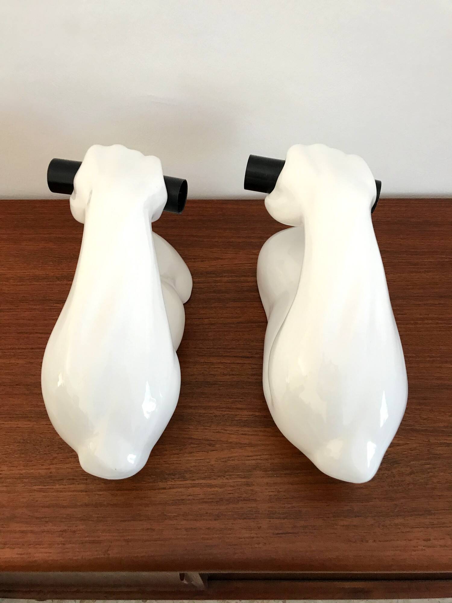 Vintage ceramic wall lamp by JC Peiré 80s