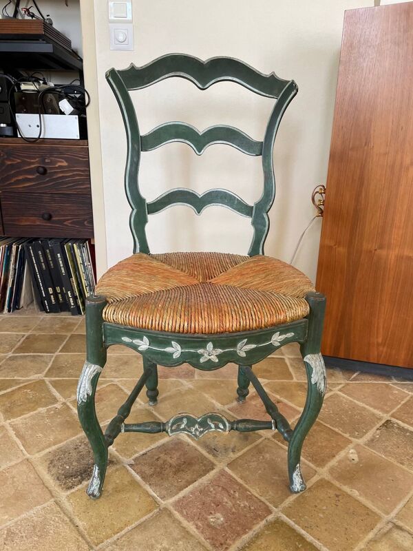 chaise provençale paillée du XVIII°s.