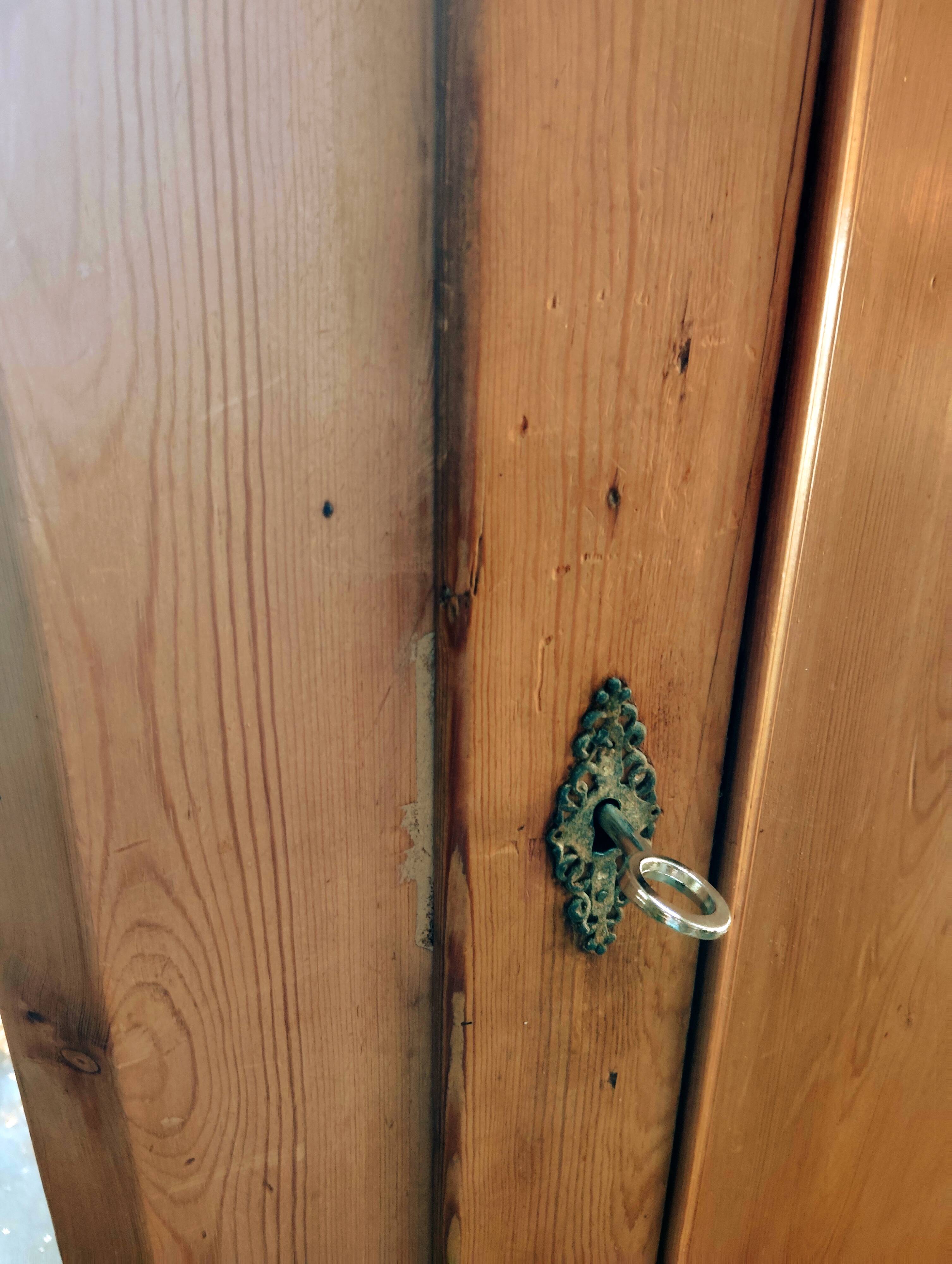 English bonnet chest in old pine