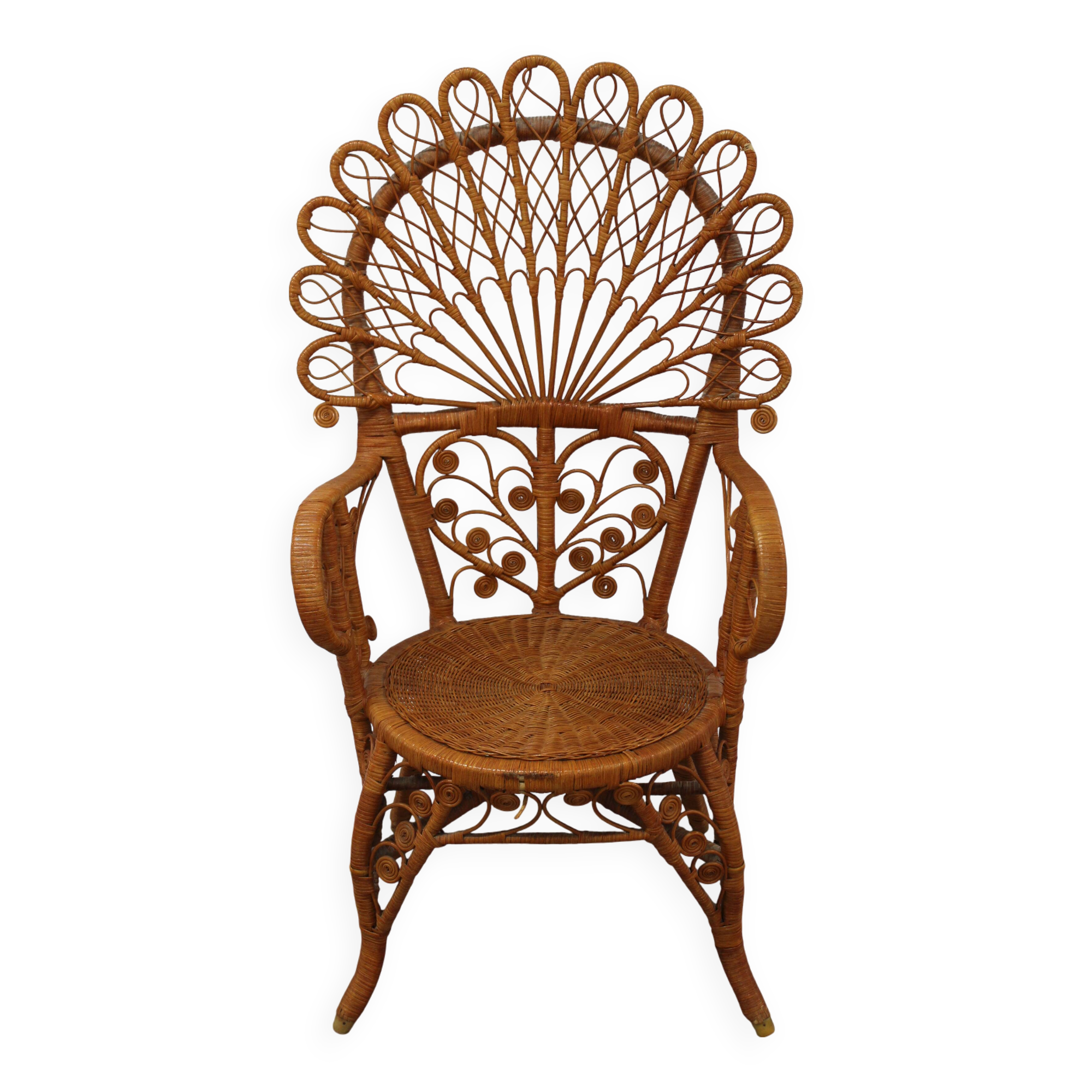 Emmanuelle peacock rattan armchair