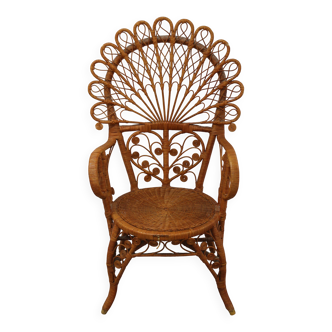 Emmanuelle peacock rattan armchair