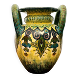 Vase en faïence polychrome Henriot Quimper signé Paul Fouillen, 1940