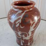Ceramic vase handmade stoneware 60-70s signed