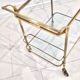 Golden metal serving with removable trays