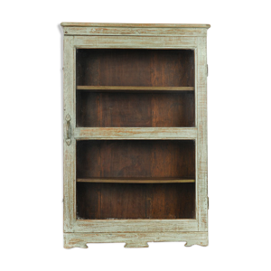 vitrine en bois patiné