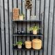 Vintage black metal "string" shelf