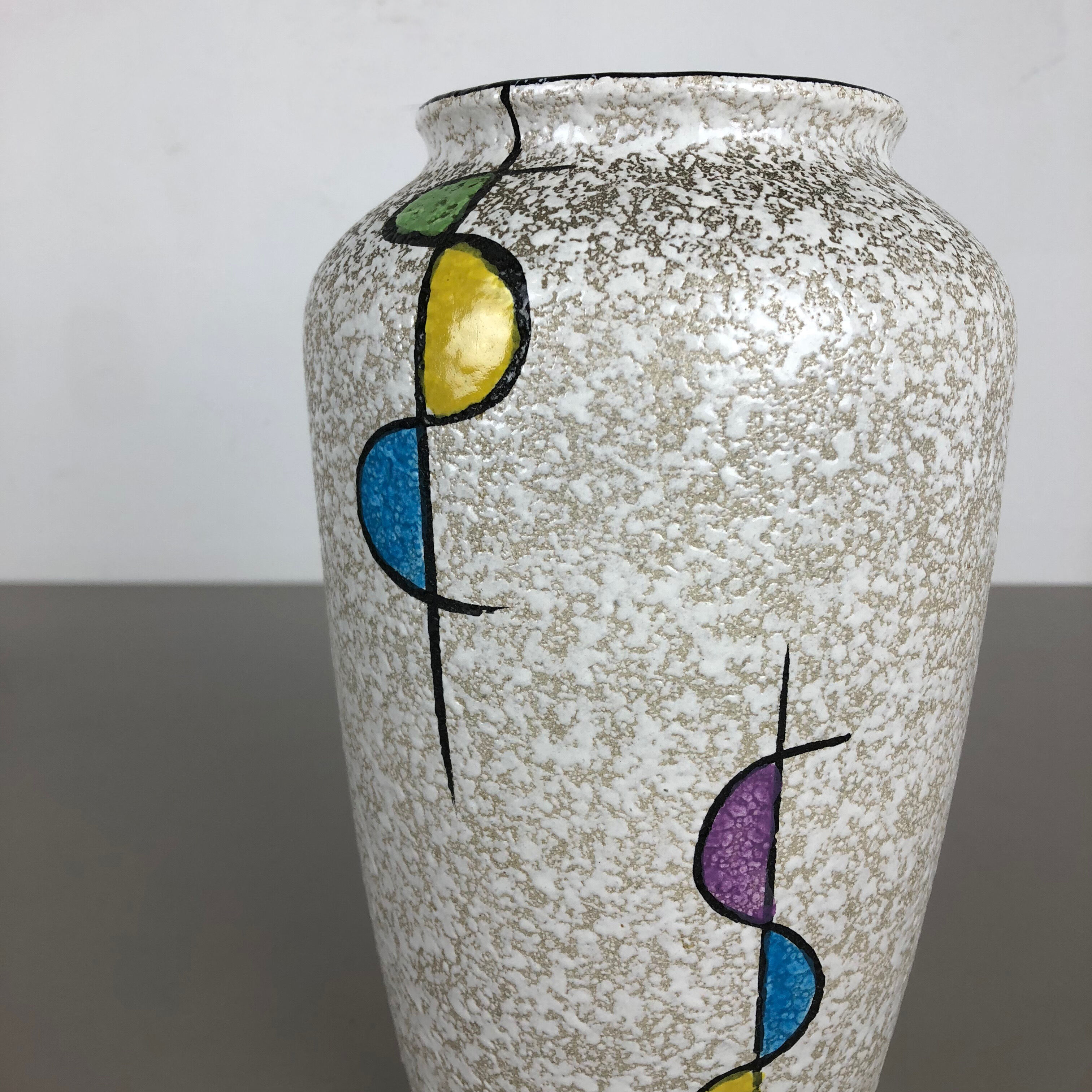 Super Colorful Fat Lava Pottery "575 25" Vase by Bay Ceramics, Germany, 1950s