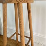 High pine stool with chalet style