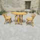 Table and chairs bistrot head to head rattan bamboo 1970