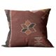 Housse de coussin kilim antique en terracotta et noir, 45x45 cm, housse de coussin tribal