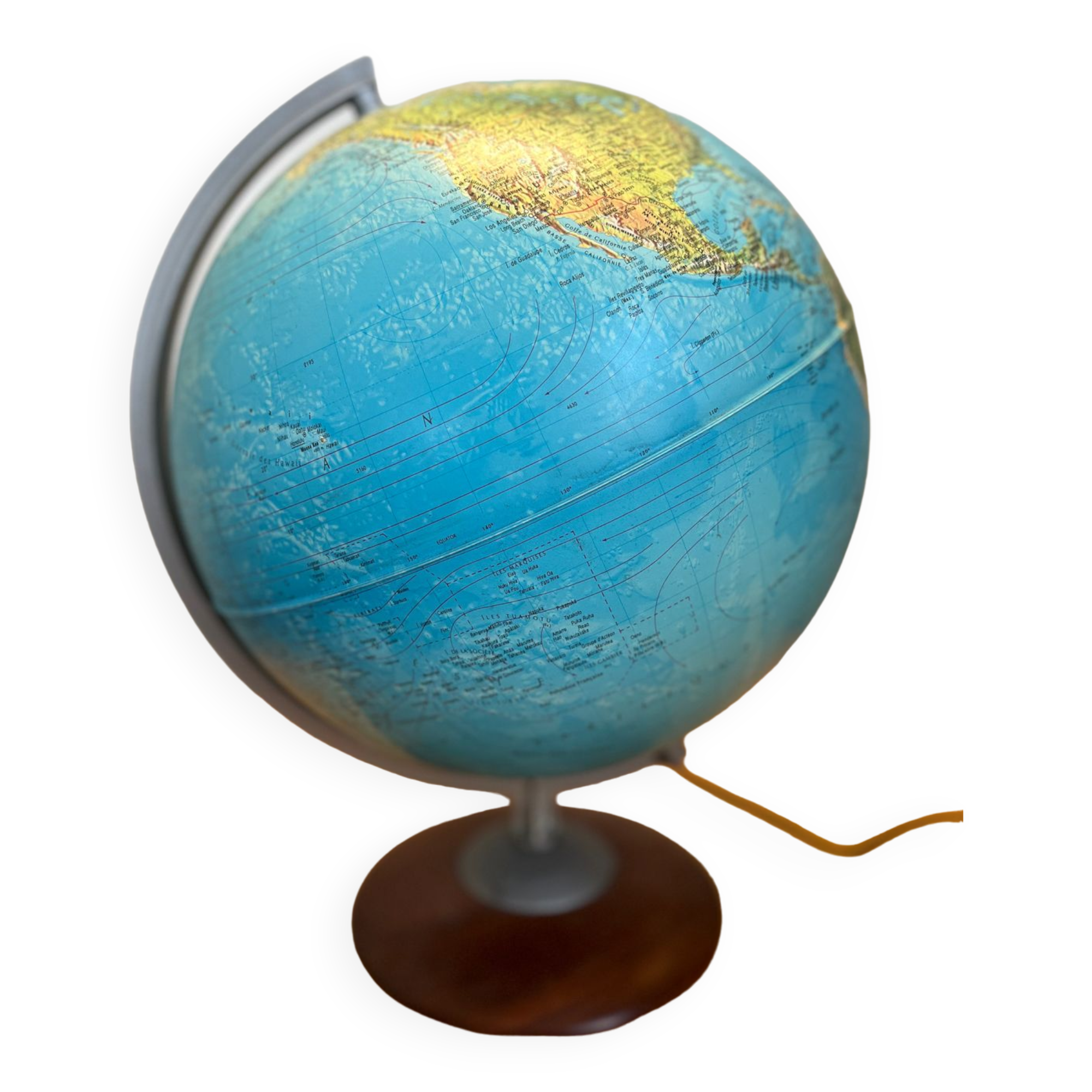 Globe terrestre lumineux vintage