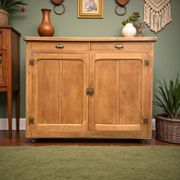 Grand Parisian buffet with billot and butterfly hinges, raw wood, 1930.