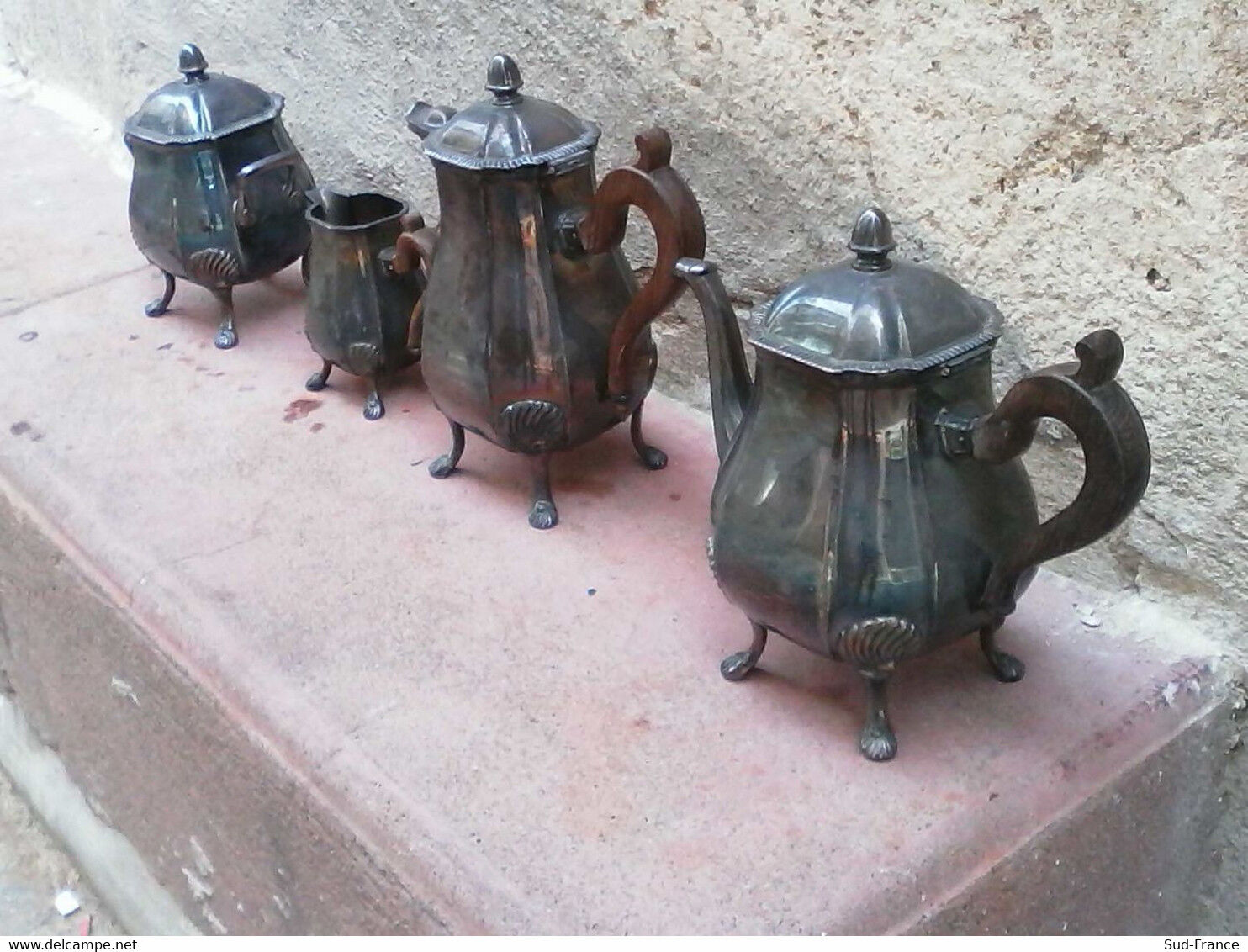 Silver metal coffee tea set