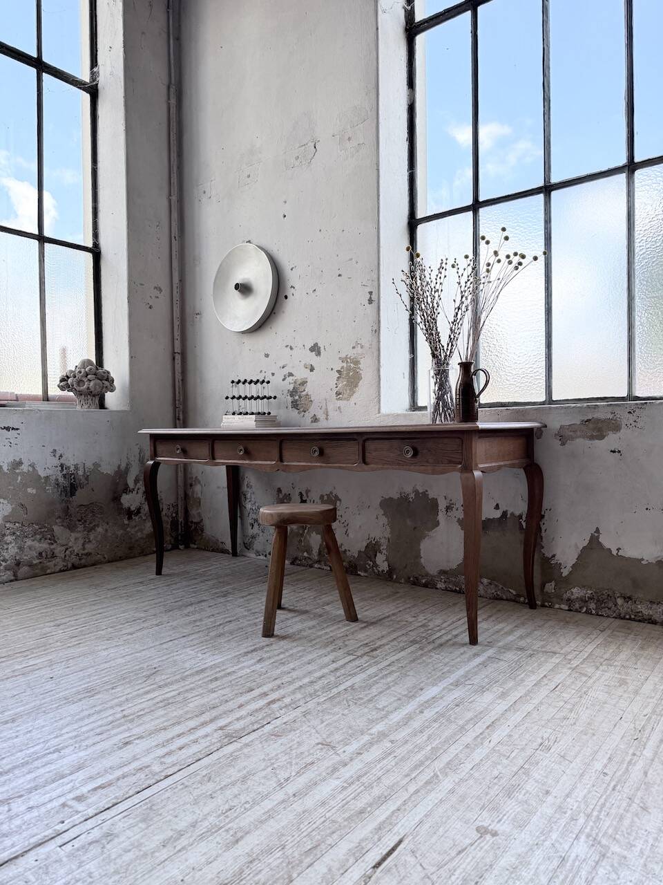 Console bureau en chêne 1960