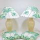 Paire de lampes de table Tommaso Barbi Riviera palmier années 1970 avec coussins assortis