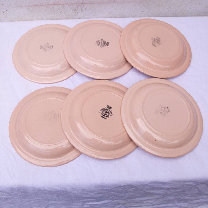 6 Betty Longwy soup plates