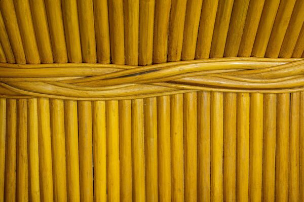 Table à manger McGuire en gerbe de bambou de blé, États-Unis, années 1980