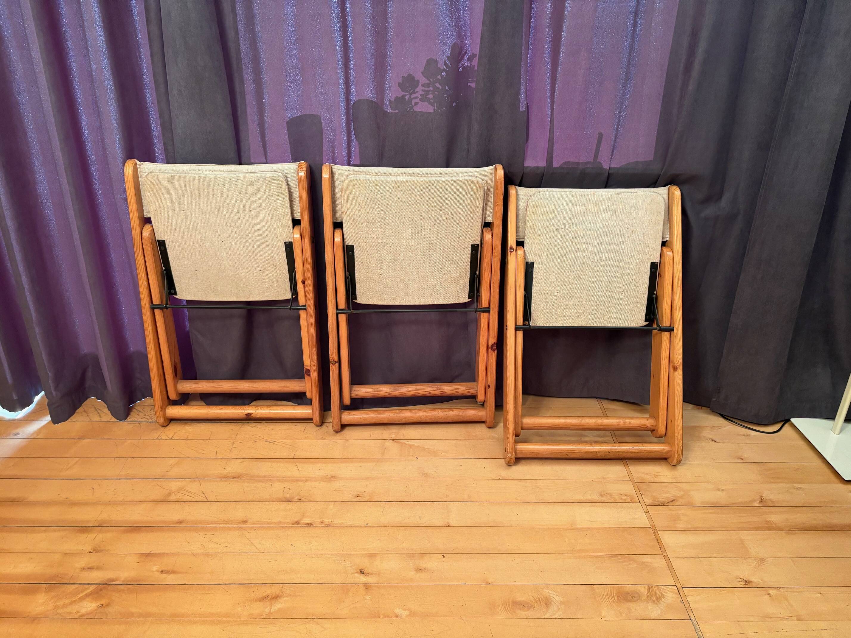 Set of three Kon-Tiki chairs designed by Gillis Lundgren, Ikea, Sweden, 197