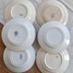 6 mismatched vintage ironstone plates – Green and blue patterns