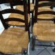 Suite of 6 brutalist straw chairs, 1940s
