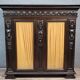 Italian Renaissance style caryatid bookcase in blackened wood