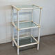 Small 3-Tier Shelf – White & Glass, Space Age Style