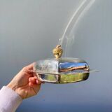 Acorn silver metal butter dish