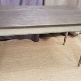 Table de ferme 131 cm en chêne massif pieds fuselés XIXe.