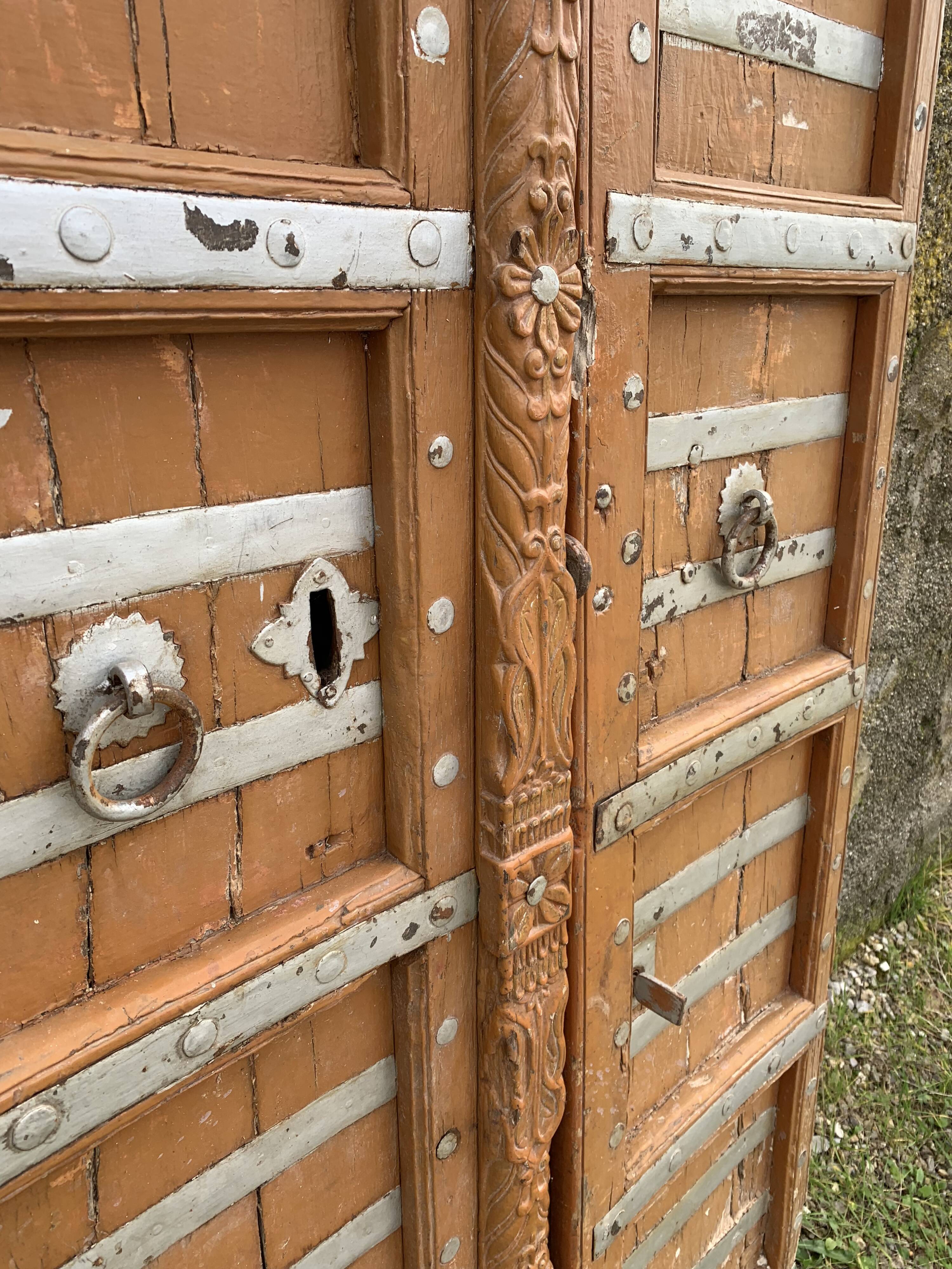 Pair of ancient Indian wooden doors