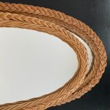 Braided rattan mirror