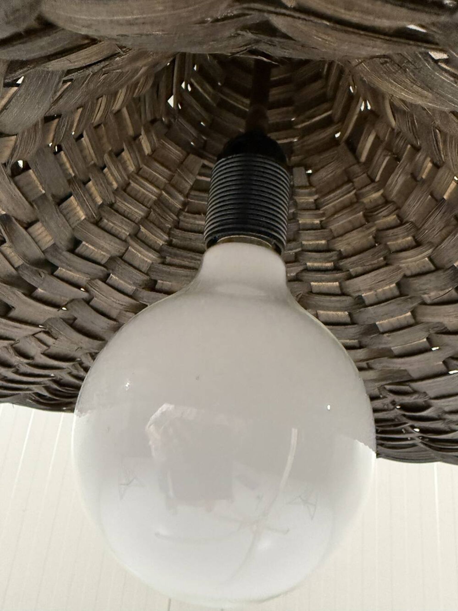XXL rattan wicker hanging lamp 1960’s